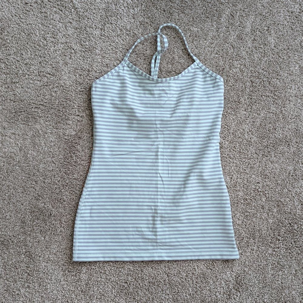 lululemon Power Y - Mint & Grey Stripe